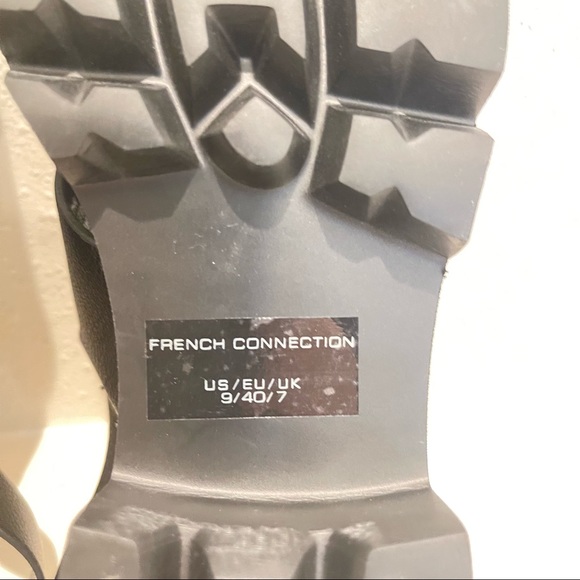 French Connection Rowan Criss Cross Black Chunky Heel Sandals Size 9 NEW - Picture 8 of 12